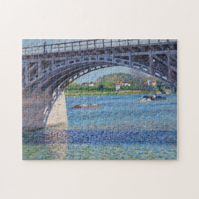 Gustave Caillebotte - Bron över Argenteuil & Seine Pussel (Horisontell)