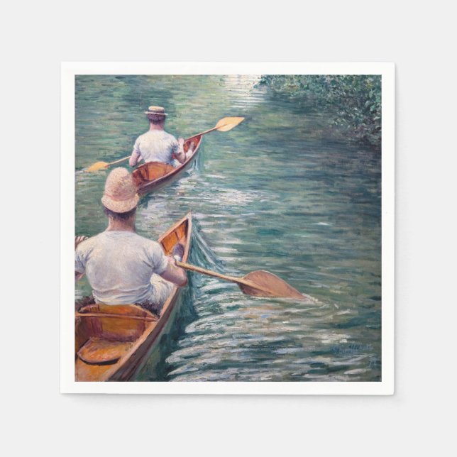 Gustave Caillebotte - Canoes på Yerres Pappersservett (Framsidan)