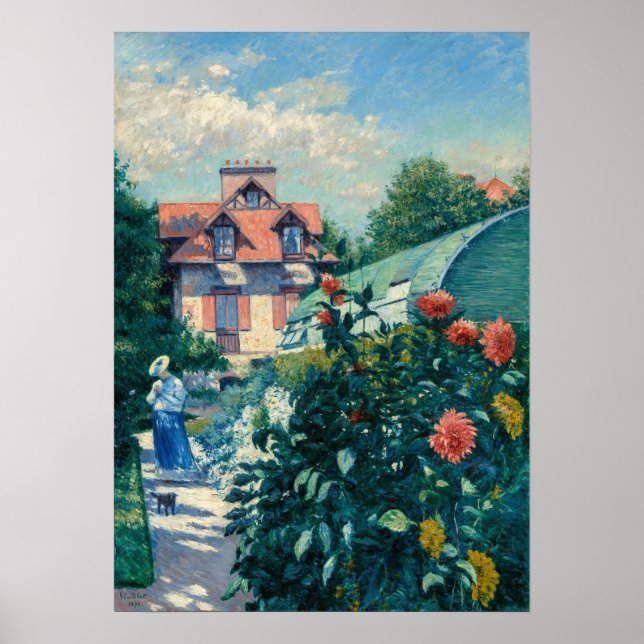 Gustave Caillebotte - Dahlias, Garden Poster (Framsidan)
