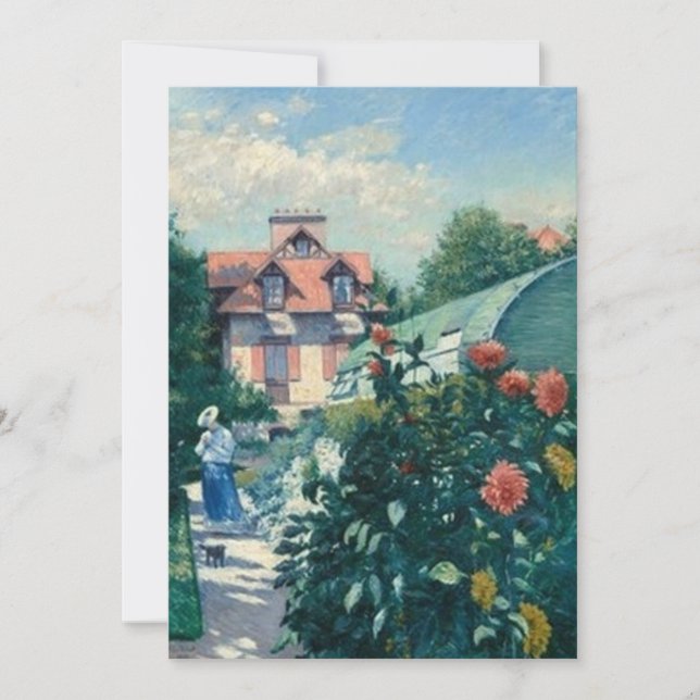 Gustave Caillebotte - Dahlias, Garden vid Petit Ge Inbjudningar (Framsida)