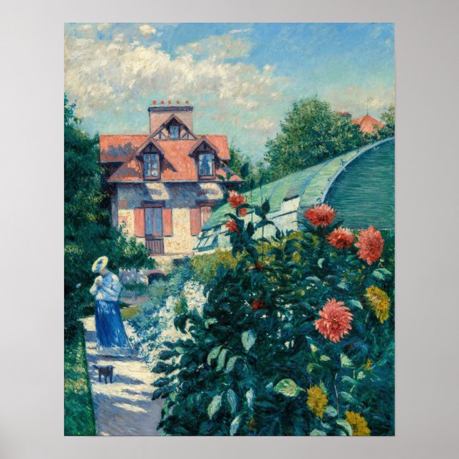 Gustave Caillebotte - Dahlias, Trädgård Poster (Framsidan)