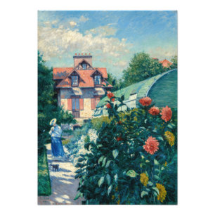 Gustave Caillebotte - Dahlior, Trädgård Fototryck