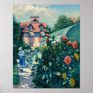 Gustave Caillebotte - Dahlior, Trädgård Poster