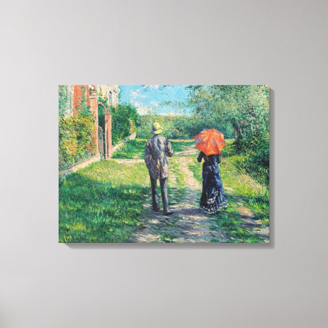 Gustave Caillebotte - Den uppförsluttande stigen Canvastryck (Framsida)