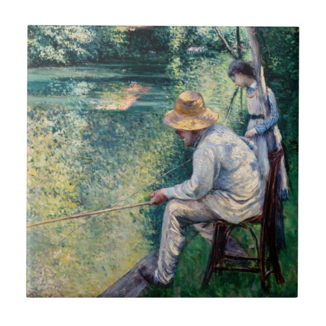 Gustave Caillebotte - Fiske Kakelplatta (Framsidan)