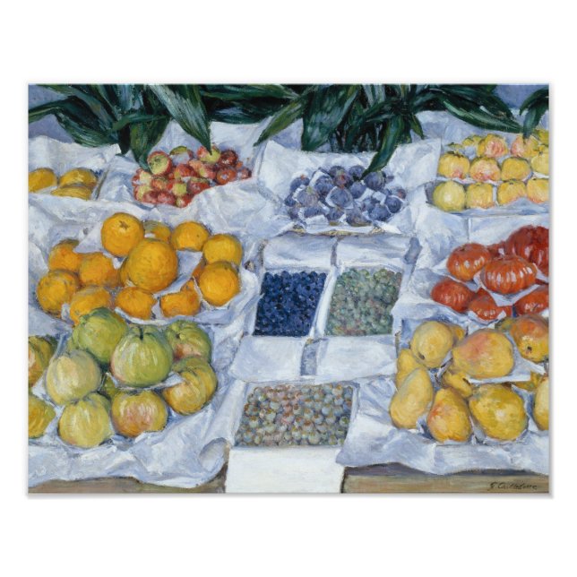 Gustave Caillebotte - Frukt som visas på ett ställ Fototryck (Framsidan)
