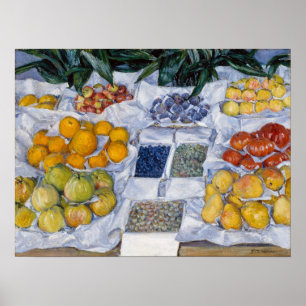 Gustave Caillebotte - Frukt som visas på ett ställ Poster