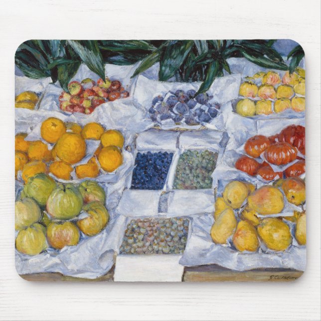 Gustave Caillebotte - Frukt visad på en stånd Musmatta (Framsidan)