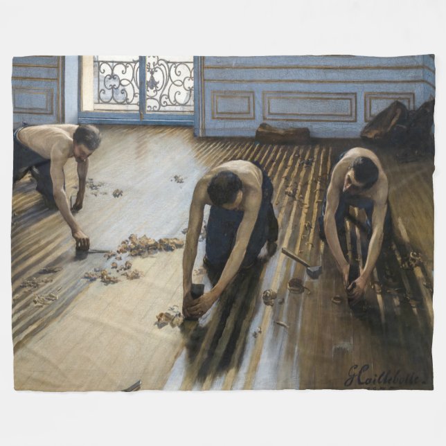 Gustave Caillebotte - Golv Scrapers Fleecefilt (Framsidan (Horisontell))
