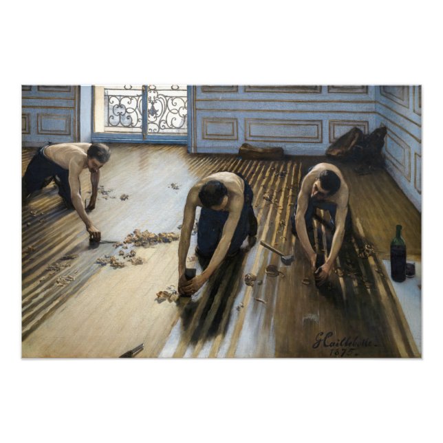 Gustave Caillebotte - Golvskrapare Fototryck (Framsidan)