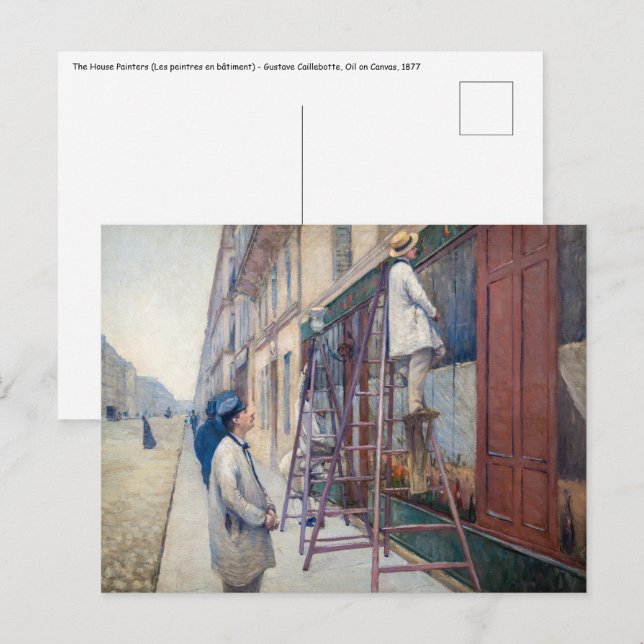 Gustave Caillebotte - House Painters Vykort (Fram/baksida)