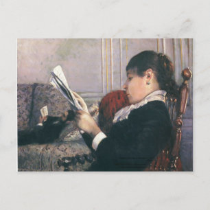Gustave Caillebotte- Interiör, kvinna läsande Vykort