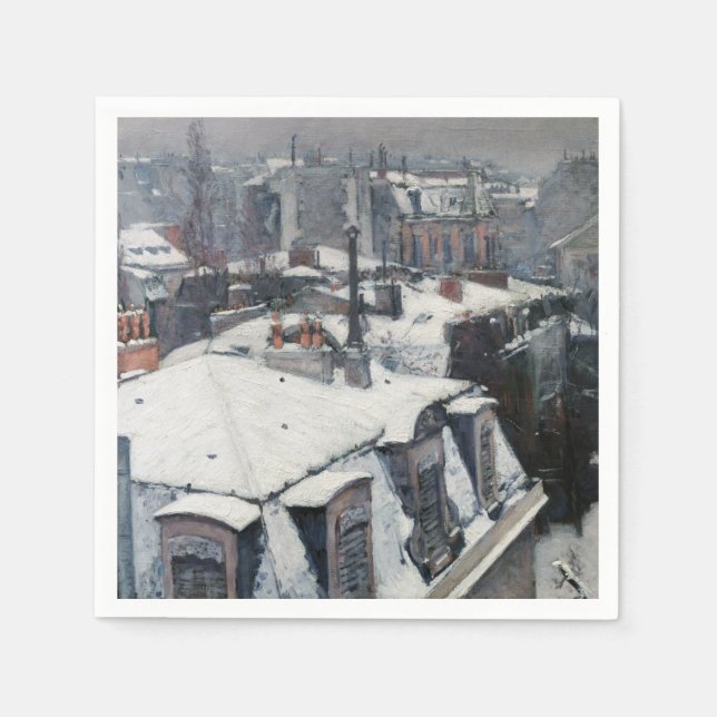Gustave Caillebotte - Kåpor i Snö Pappersservett (Framsidan)