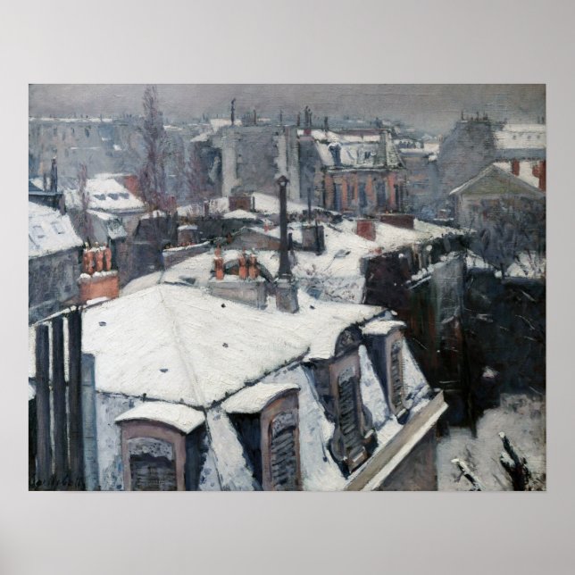Gustave Caillebotte - Kåpor i Snö Poster (Framsidan)