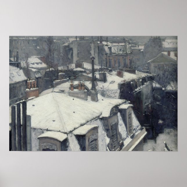 Gustave Caillebotte - Kåpor i Snö Poster (Framsidan)