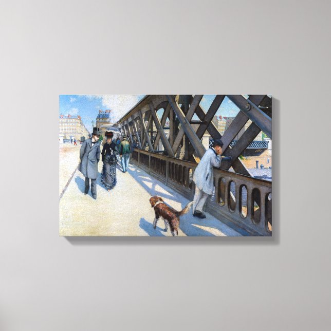 Gustave Caillebotte - Le Pont de l'Europe Canvastryck (Framsida)