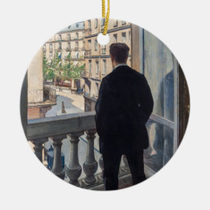 Gustave Caillebotte - Man i fönstret Julgransprydnad Keramik