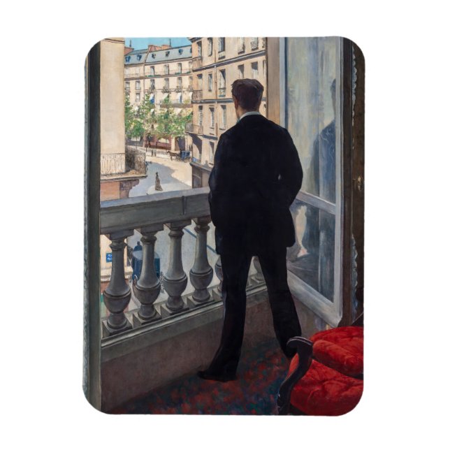 Gustave Caillebotte - Man i fönstret Magnet (Vertikal)