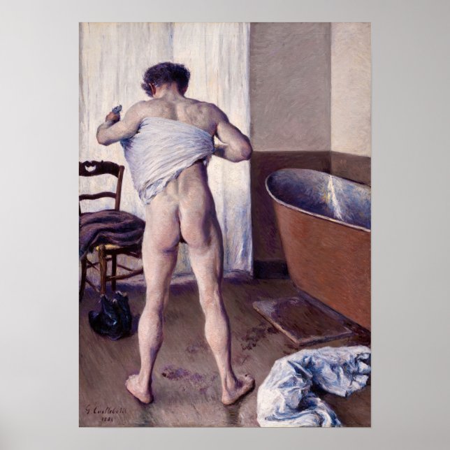Gustave Caillebotte - Man vid hans bath Poster (Framsidan)