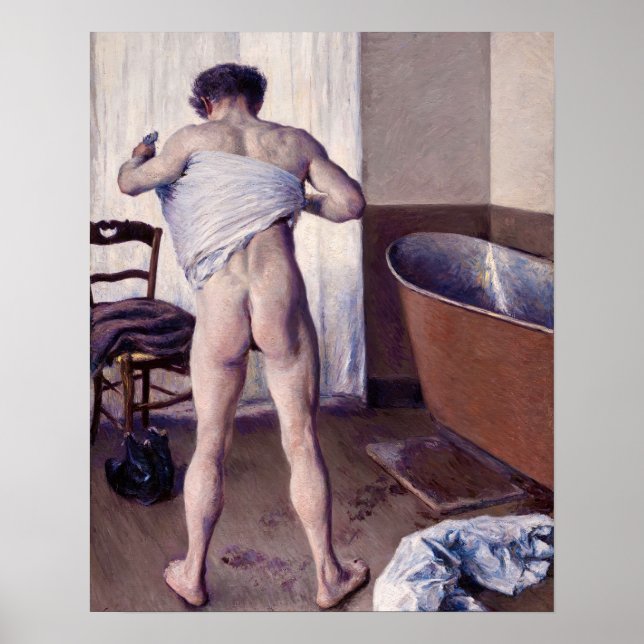 Gustave Caillebotte - Man vid hans bath Poster (Framsidan)