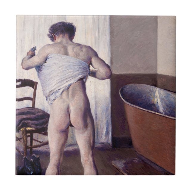 Gustave Caillebotte - Man vid sitt bad Kakelplatta (Framsidan)