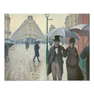 Gustave Caillebotte - Paris gata; Regnig dag Fototryck