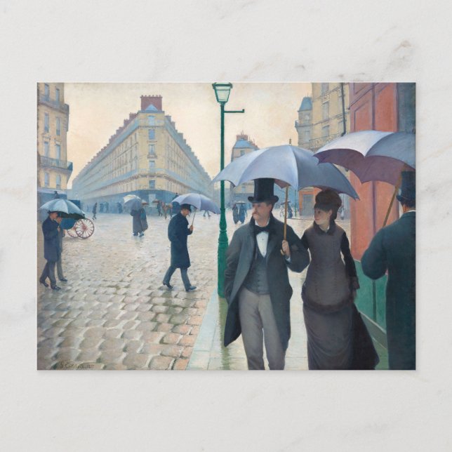 Gustave Caillebotte Paris Street Rainy Day Artwork Vykort (Framsida)