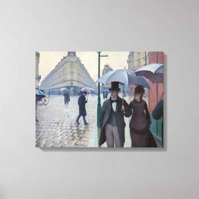 Gustave Caillebotte - Paris Street, Rainy Day Canvastryck (Framsida)