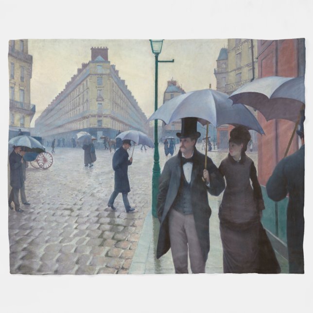 Gustave Caillebotte - Paris Street, Rainy Day Fleecefilt (Framsidan (Horisontell))