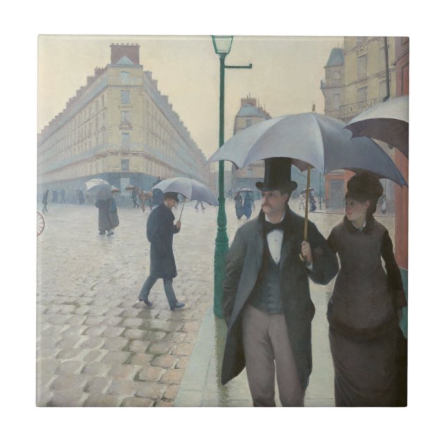 Gustave Caillebotte - Paris Street, Rainy Day Kakelplatta (Framsidan)