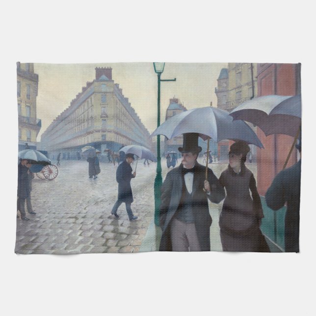 Gustave Caillebotte - Paris Street, Rainy Day Kökshandduk (Horisontell)