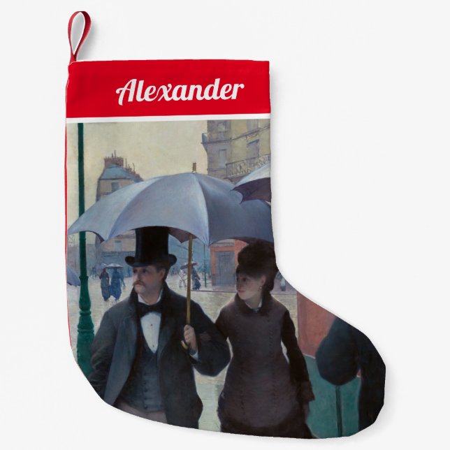 Gustave Caillebotte - Paris Street, Rainy Day Liten Julstrumpa (Framsidan)