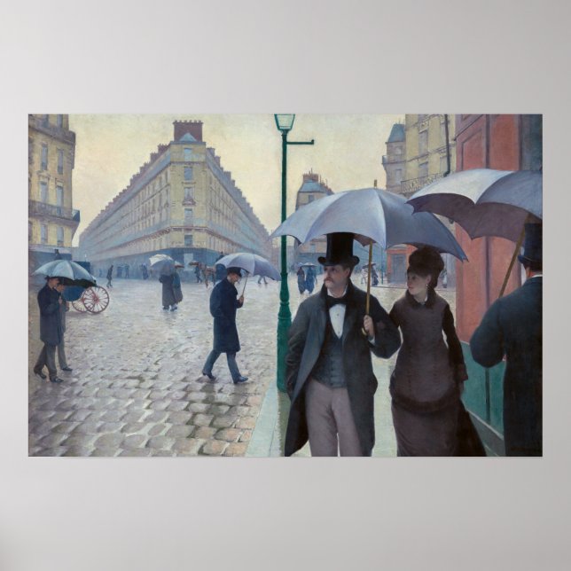 Gustave Caillebotte - Paris Street, Rainy Day Poster (Framsidan)