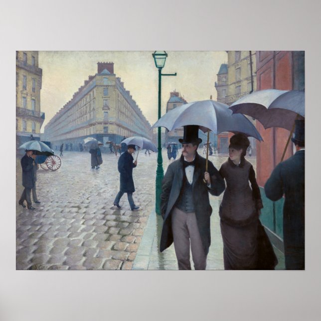 Gustave Caillebotte - Paris Street, Rainy Day Poster (Framsidan)