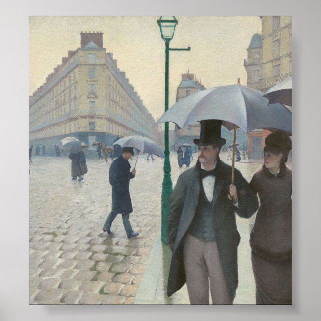 Gustave Caillebotte - Paris Street, Rainy Day Poster (Framsidan)