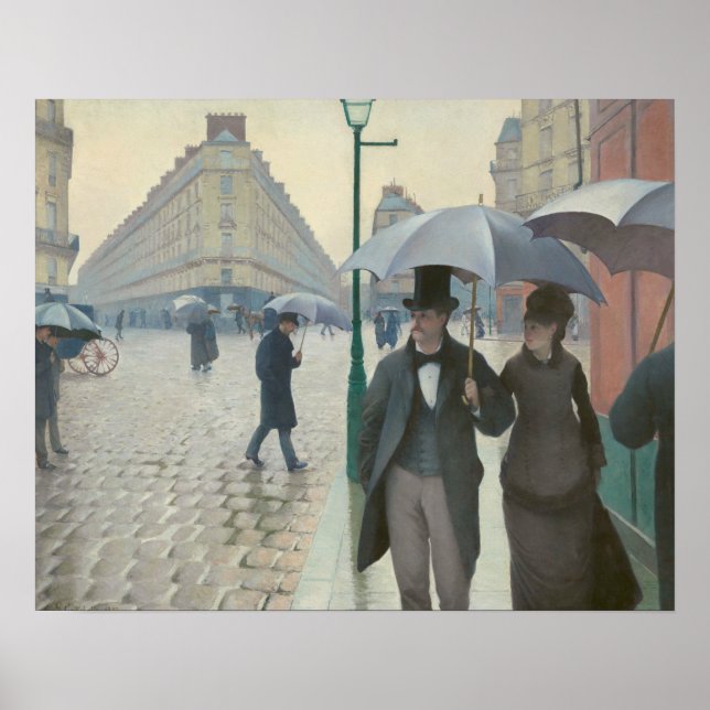 Gustave Caillebotte - Paris Street, Rainy Day Poster (Framsidan)