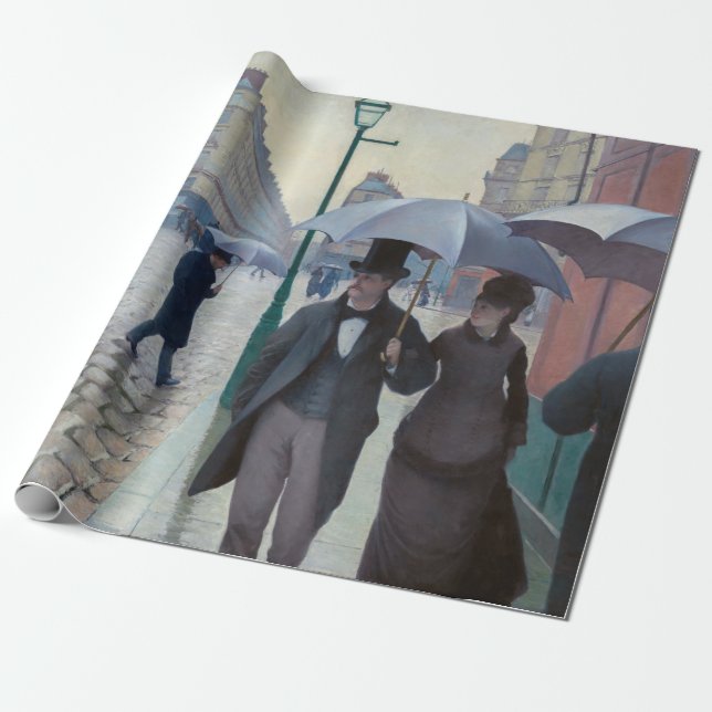 Gustave Caillebotte - Paris Street, Rainy Day Presentpapper (Utrullad)