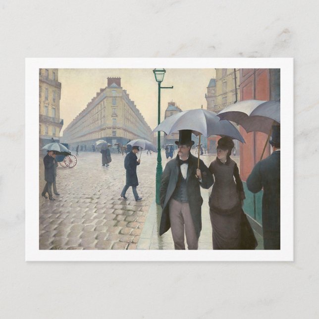 Gustave Caillebotte, Paris Street, Rainy Day Vykort (Framsida)