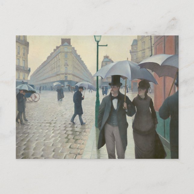 Gustave Caillebotte - Paris Street; Rainy Day Vykort (Framsida)