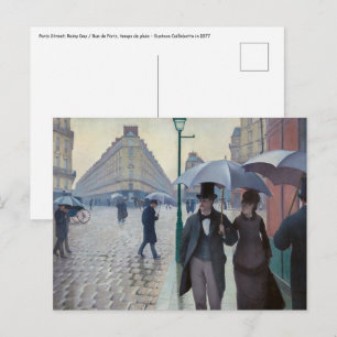 Gustave Caillebotte - Parisgatan; Regnig Dag Vykort