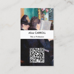 Gustave Caillebotte - Piano Lesson - QR-koden Visitkort