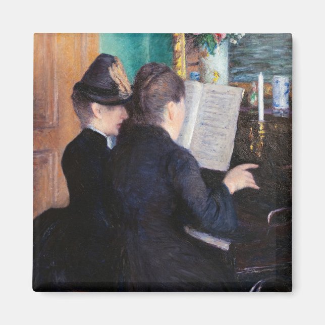 Gustave Caillebotte - Pianolektionen Magnet (Framsidan)
