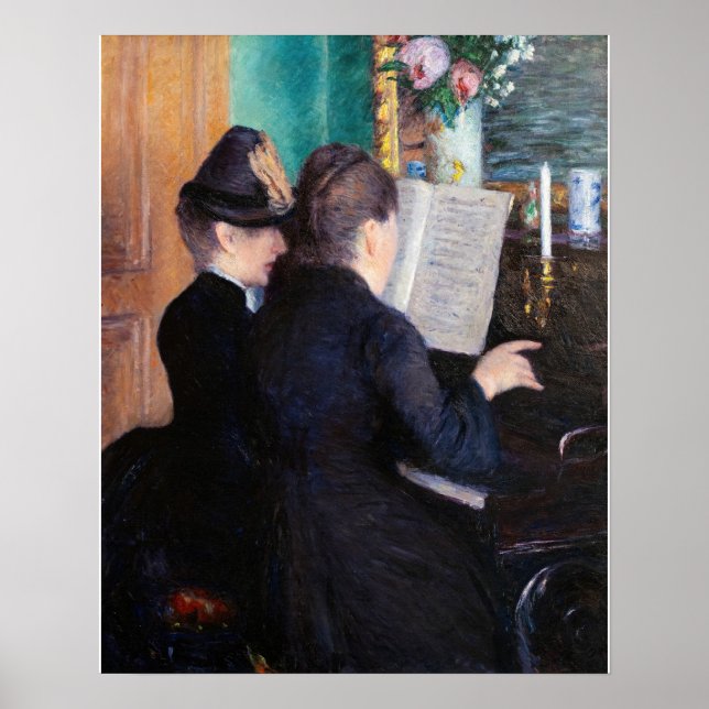 Gustave Caillebotte - Pianolektionen Poster (Framsidan)