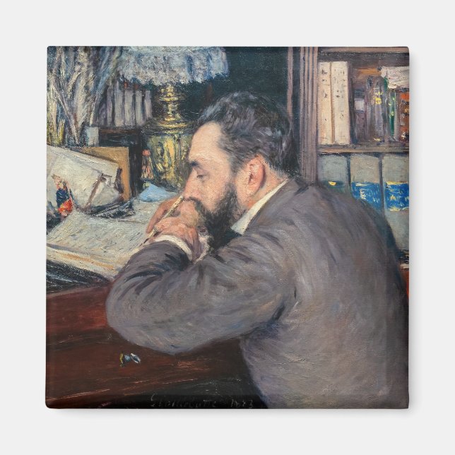 Gustave Caillebotte - Porträtt av Henri Cordier Magnet (Framsidan)