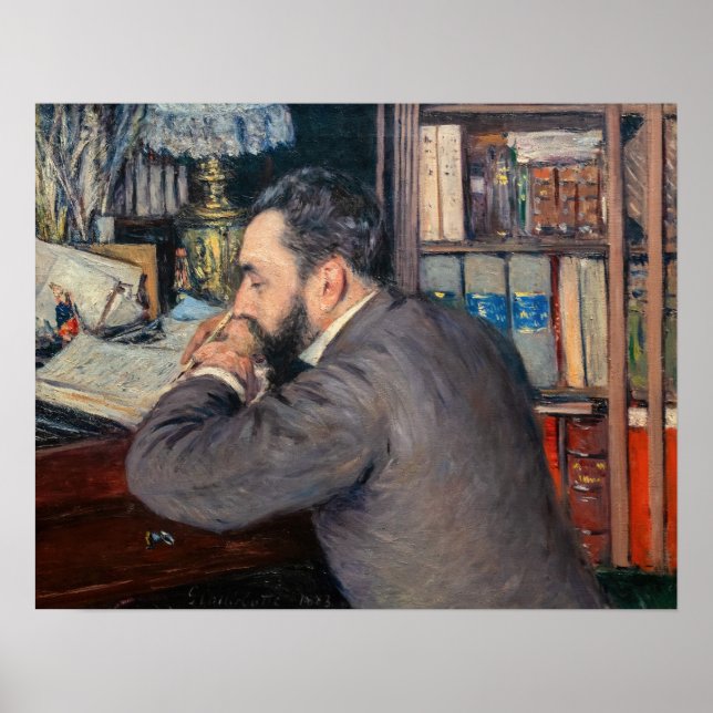Gustave Caillebotte - Porträtt vid Henri Cordier Poster (Framsidan)