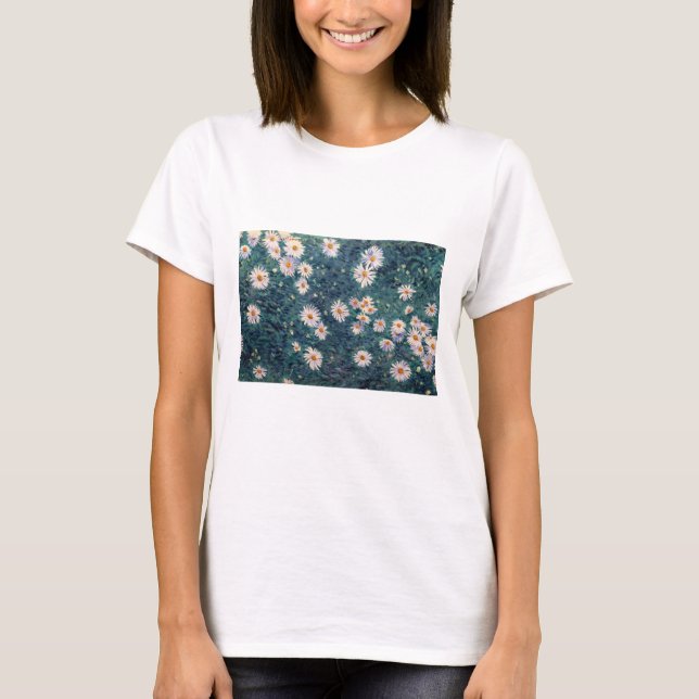Gustave Caillebotte - Rabatt med prästkragar, deta T Shirt (Framsida)