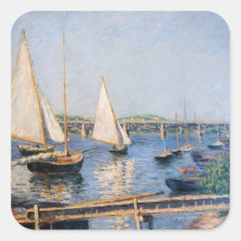 Gustave Caillebotte - Sailing Boats at Argenteuil Fyrkantigt Klistermärke