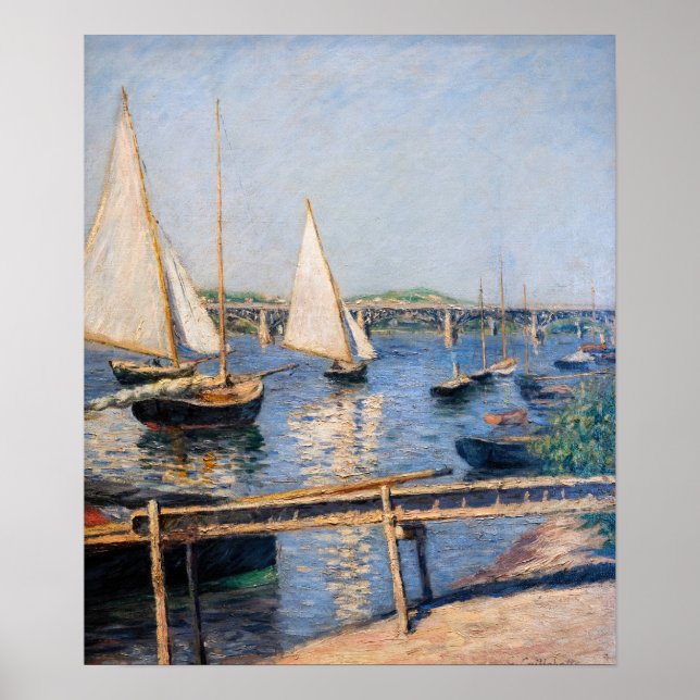 Gustave Caillebotte - Sailing Boats at Argenteuil Poster (Framsidan)