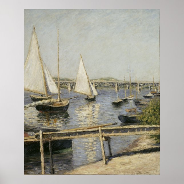 Gustave Caillebotte - Sailing Boats at Argenteuil Poster (Framsidan)