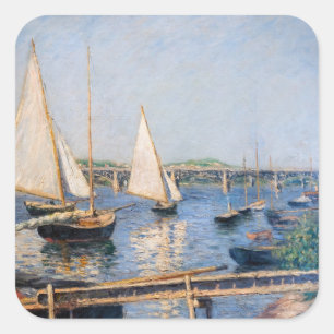 Gustave Caillebotte - Segelbåtar vid Argenteuil Fyrkantigt Klistermärke